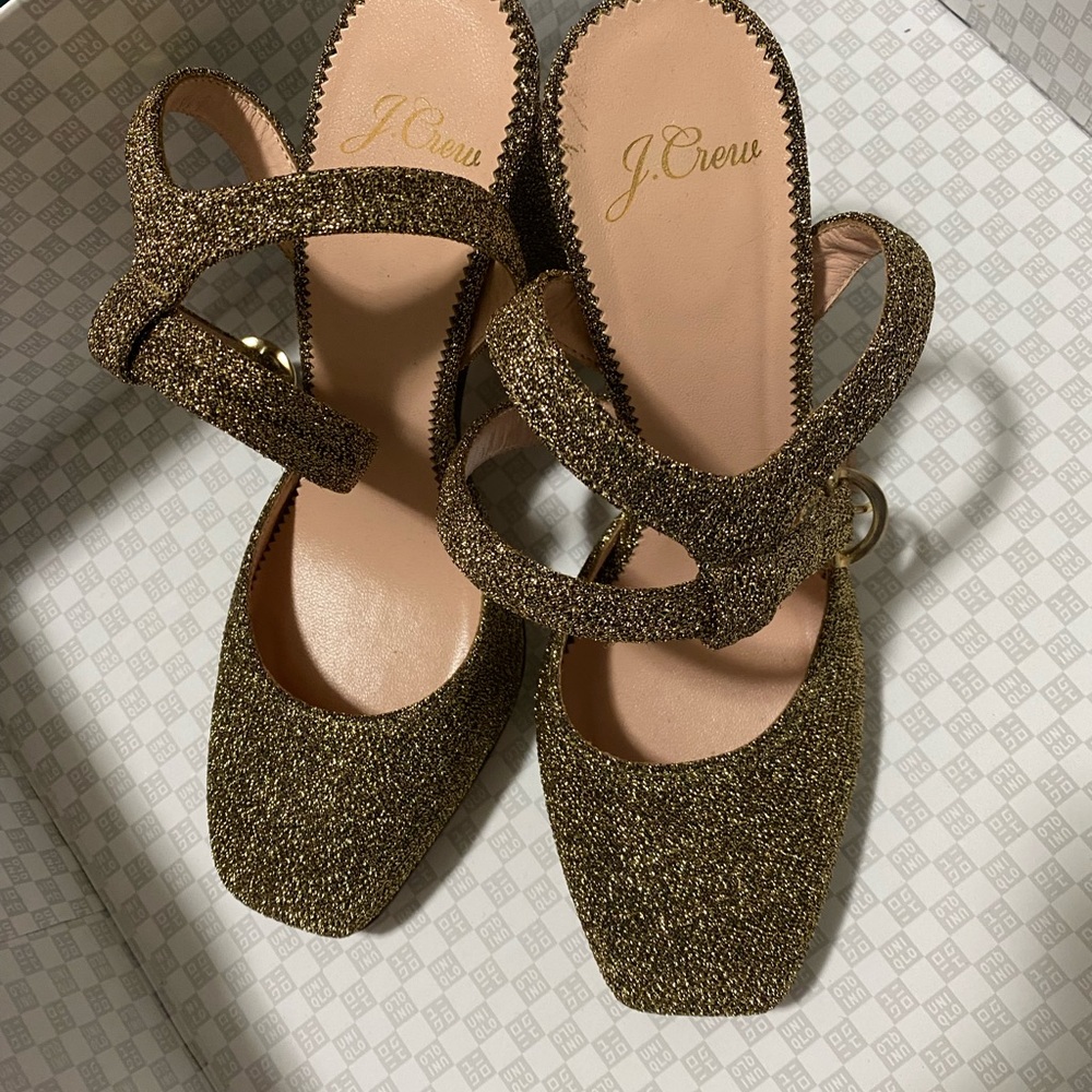 J crew lurex block heels - Picture 2 of 4